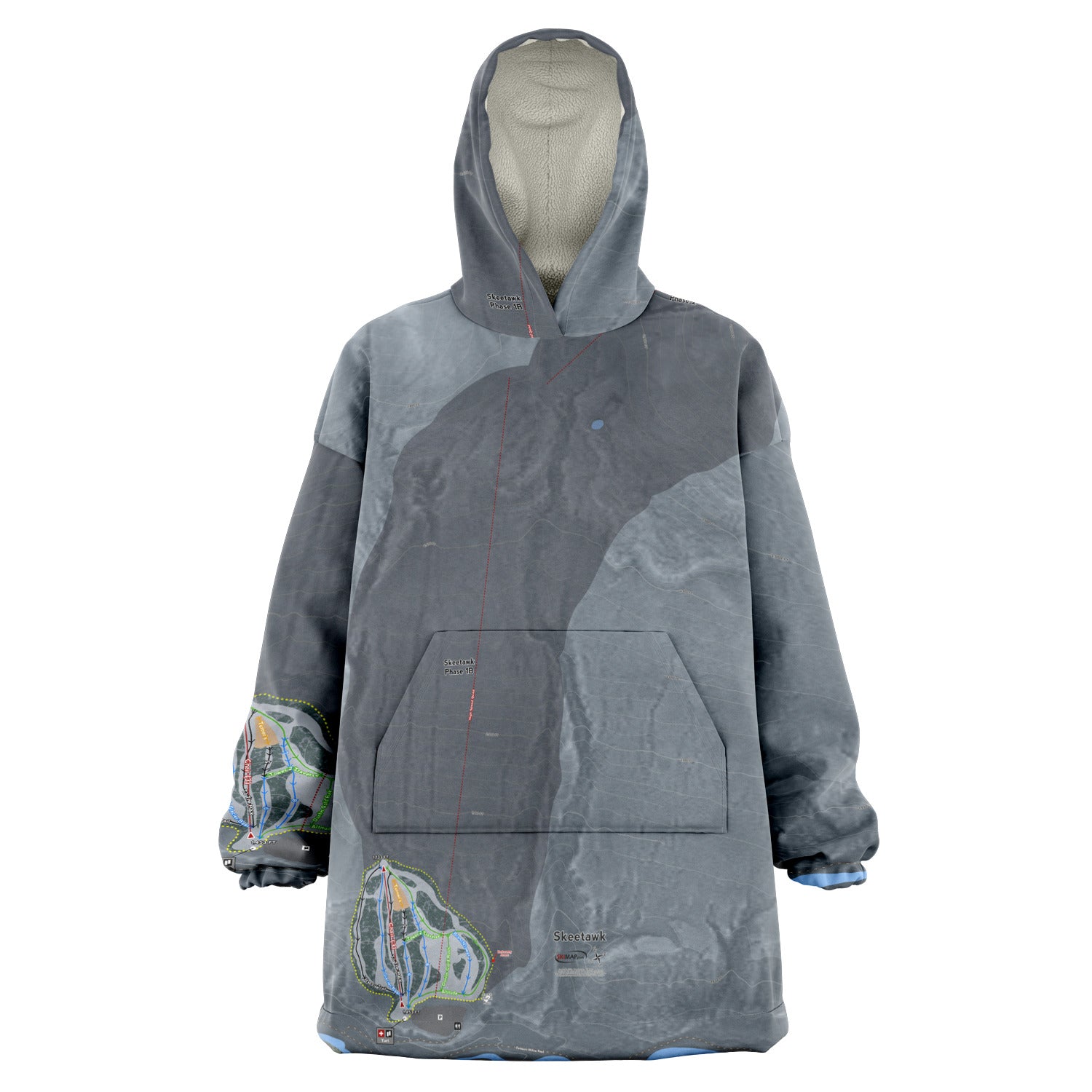 Skeetawk, Alaska Ski Trail Map Snug Hoodie