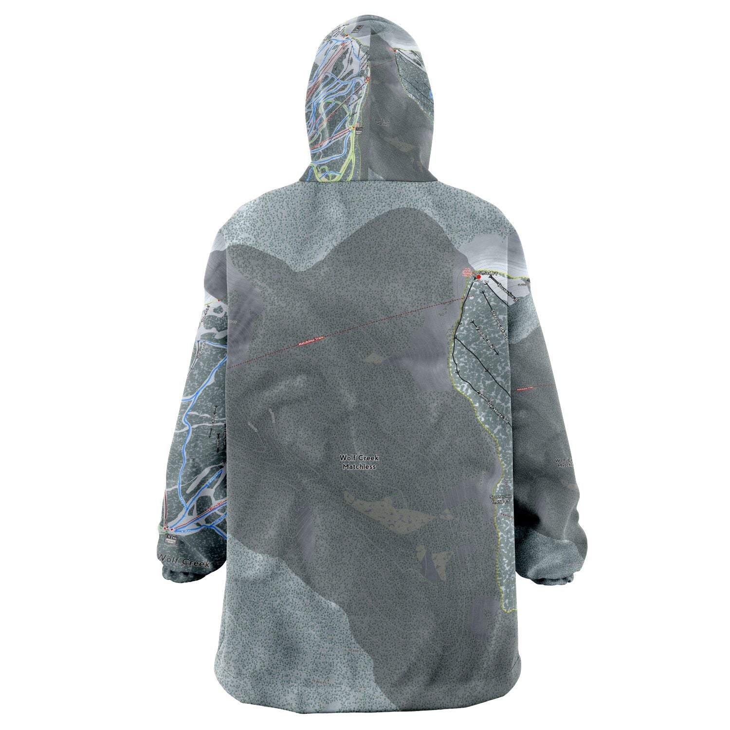 Wolf Creek, Colorado Ski Trail Map - Snug Hoodie