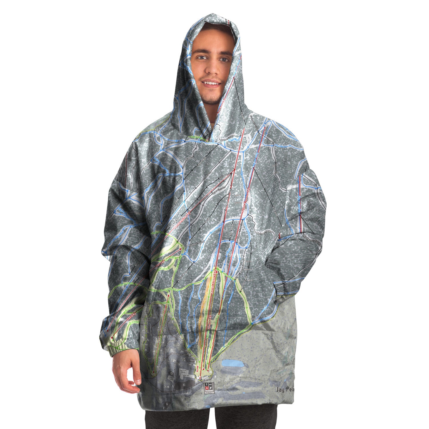 Jay Peak, Vermont Ski Trail Map - Snug Hoodie