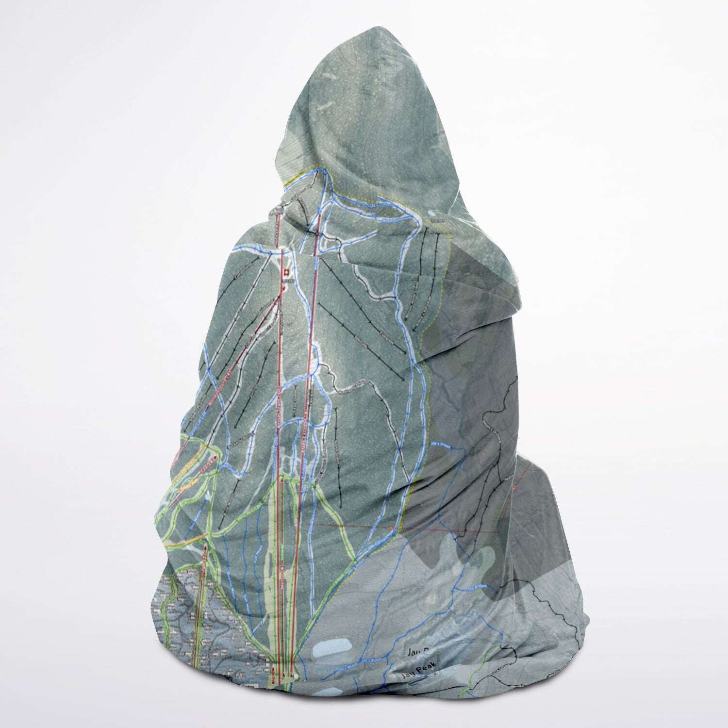 Jay Peak, Vermont Ski Trail Map - Youth Hooded Blanket