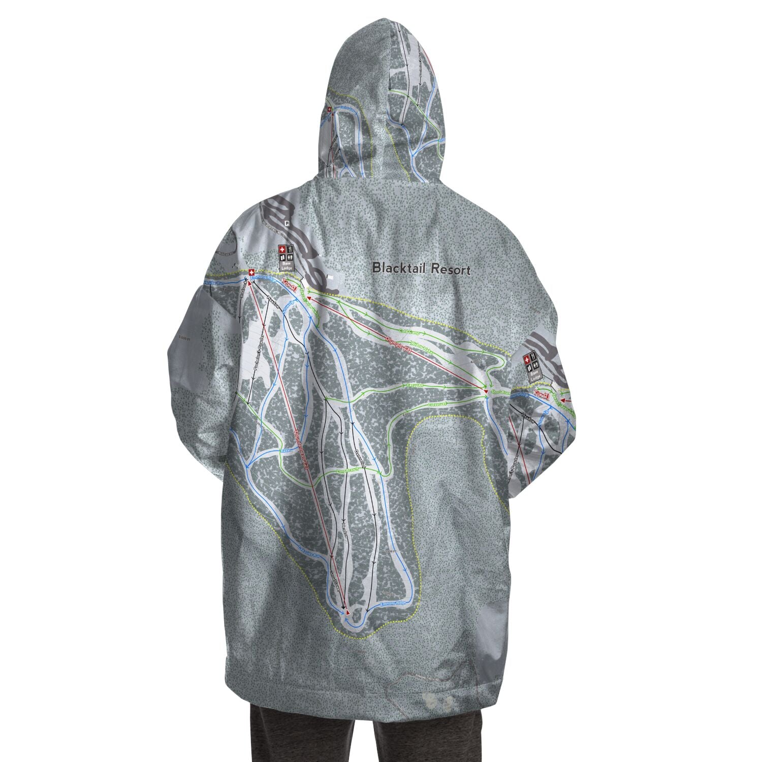 Blacktail, Montana Ski Trail Map - Snug Hoodie