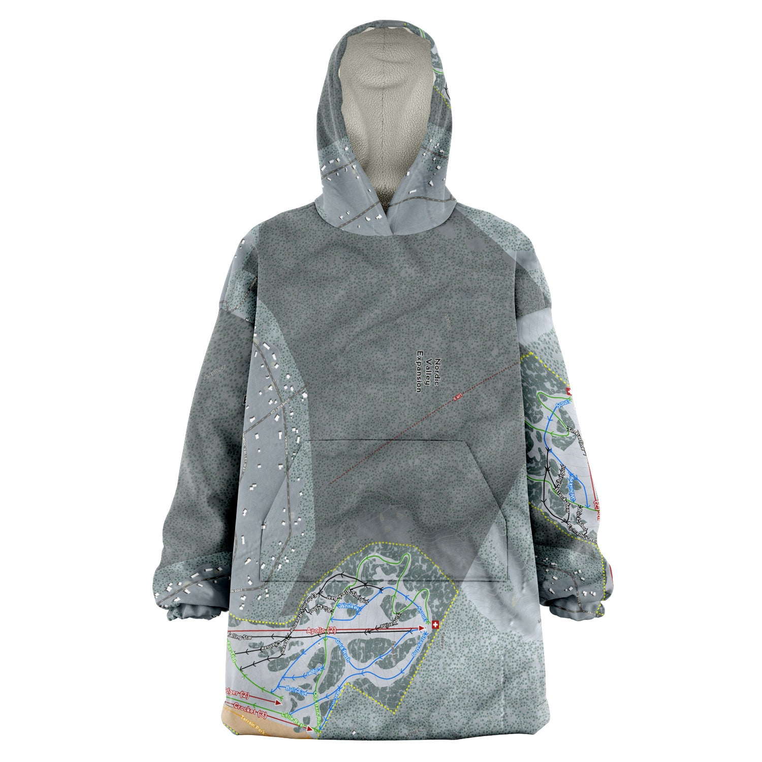 Nordic Valley, Utah Ski Trail Map - Snug Hoodie