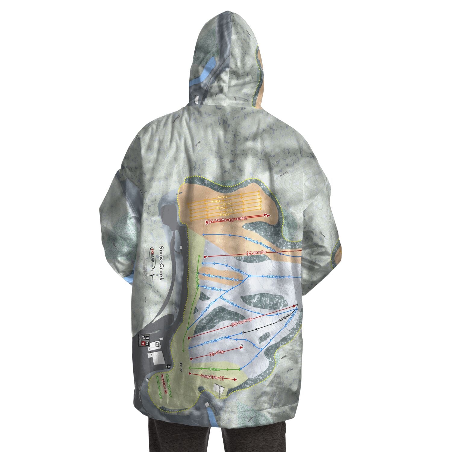 Snow Creek, Missouri Ski Trail Map Snug Hoodie