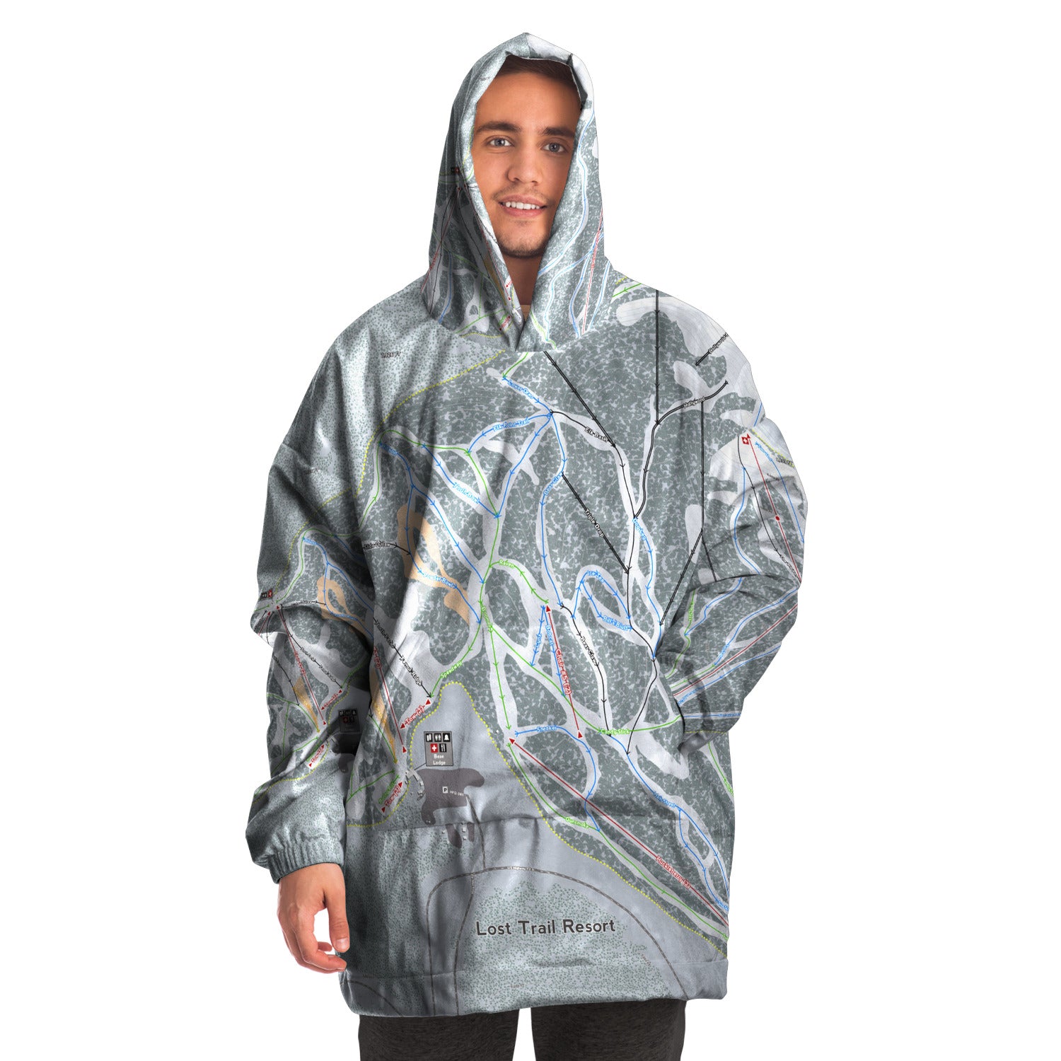 Lost Trail, Montana Ski Trail Map - Snug Hoodie