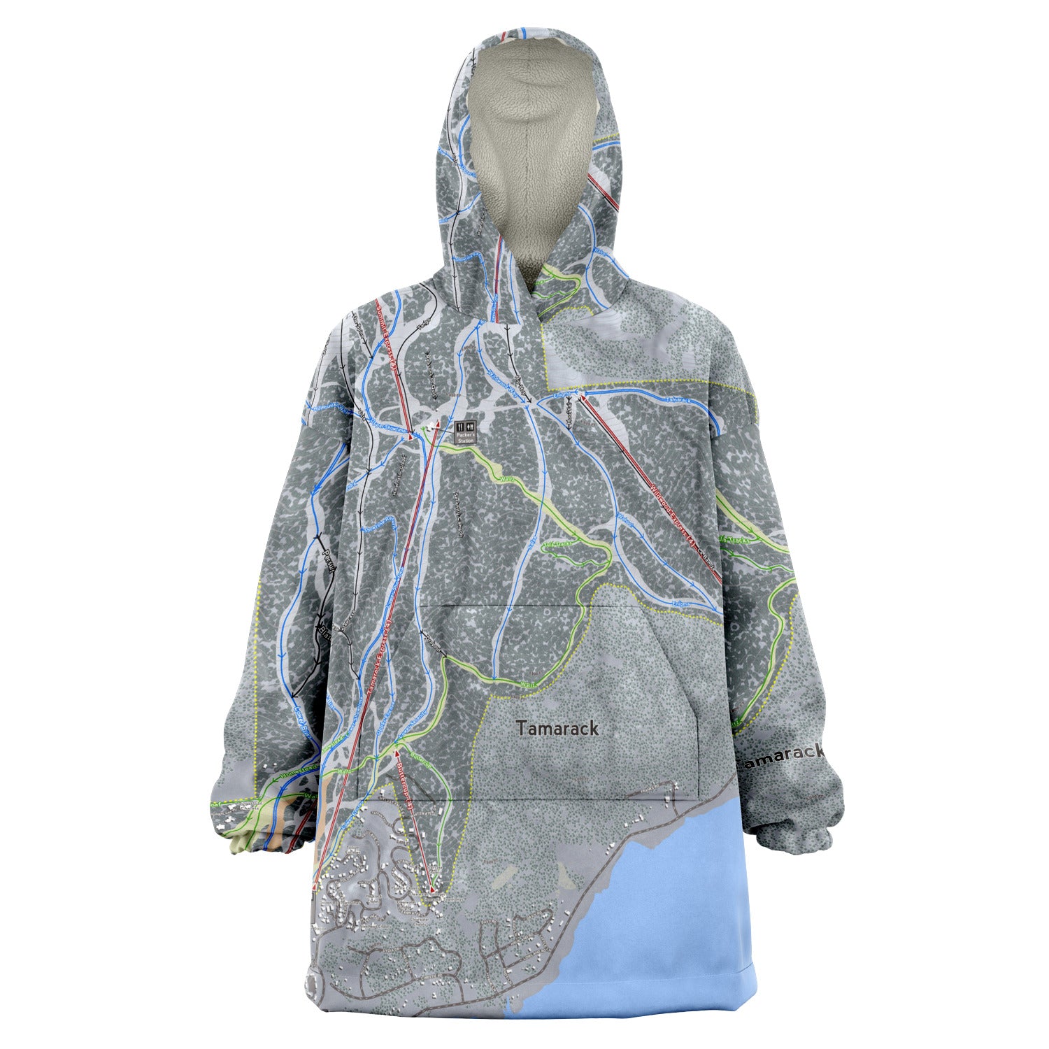 Tamarack, Idaho Ski Trail Map - Snug Hoodie