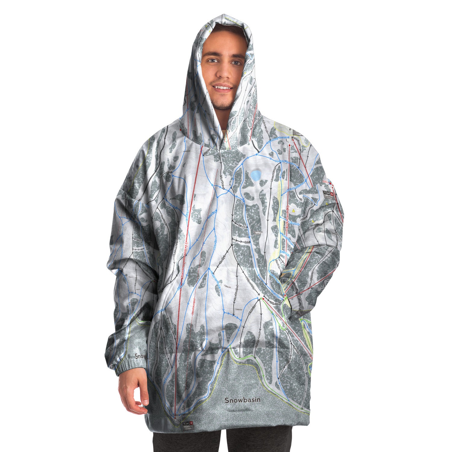 Snowbasin, Utah Ski Trail Map - Snug Hoodie