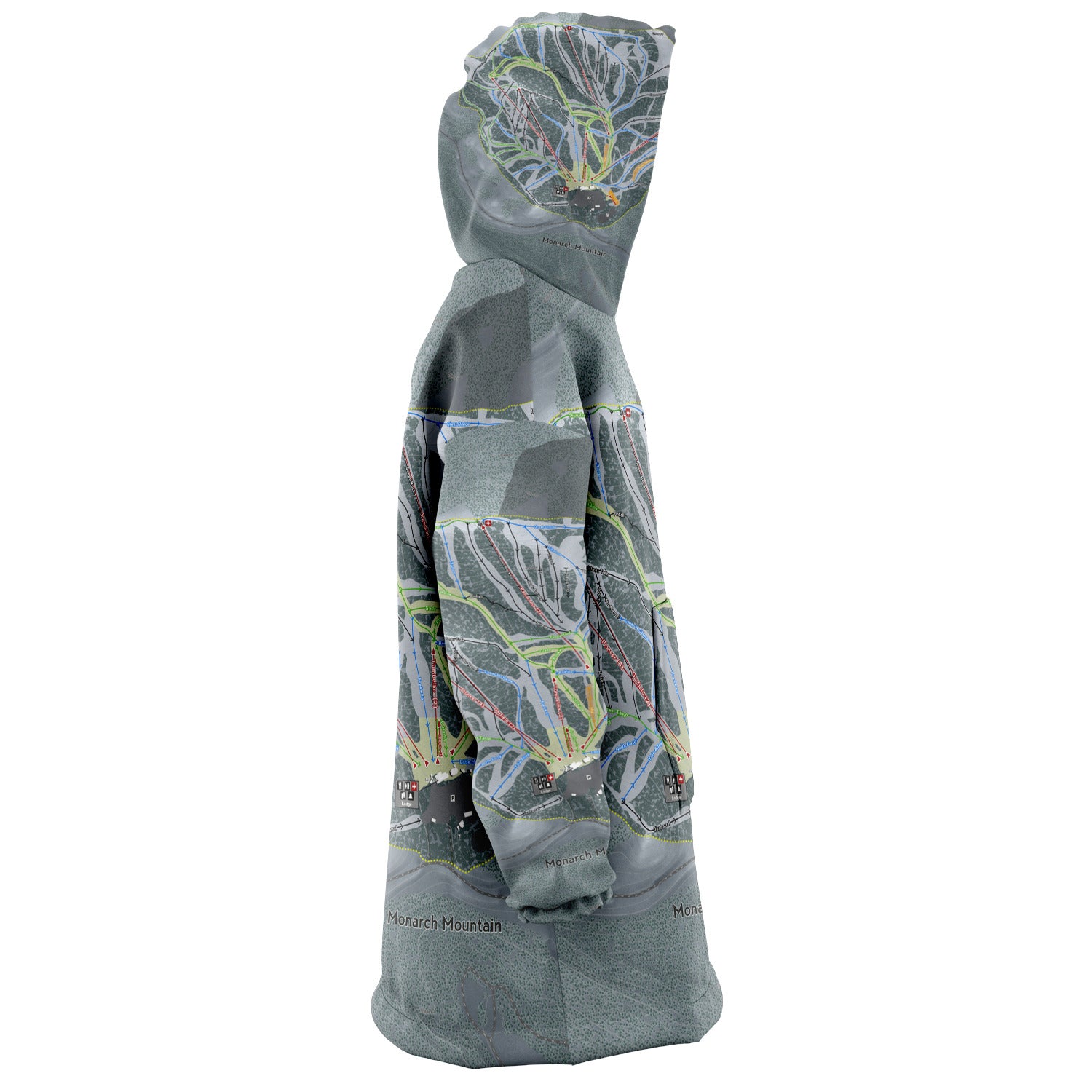 Monarch Mountain, Colorado Ski Trail Map - Snug Hoodie