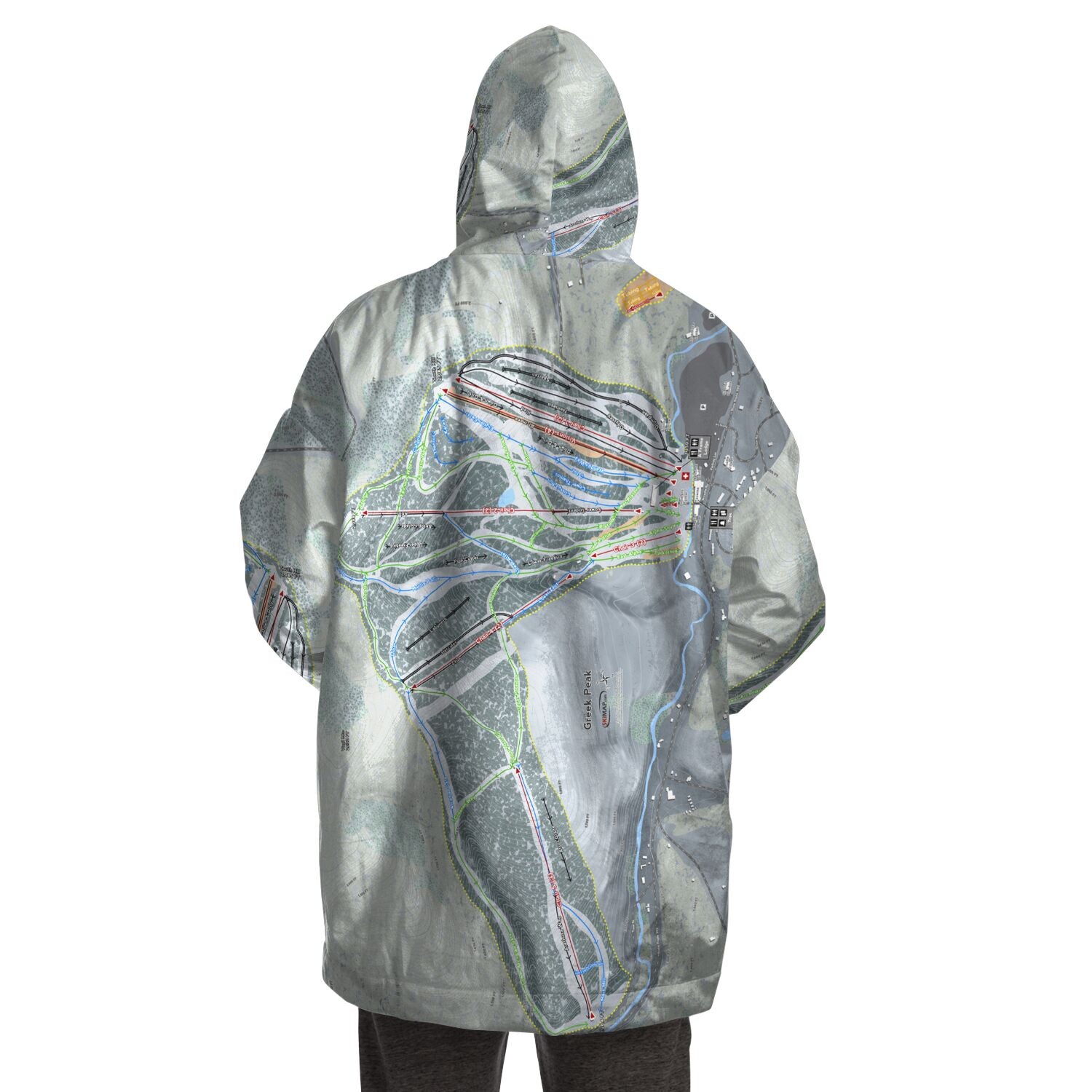 Greek Peak, New York Ski Trail Map - Snug Hoodie