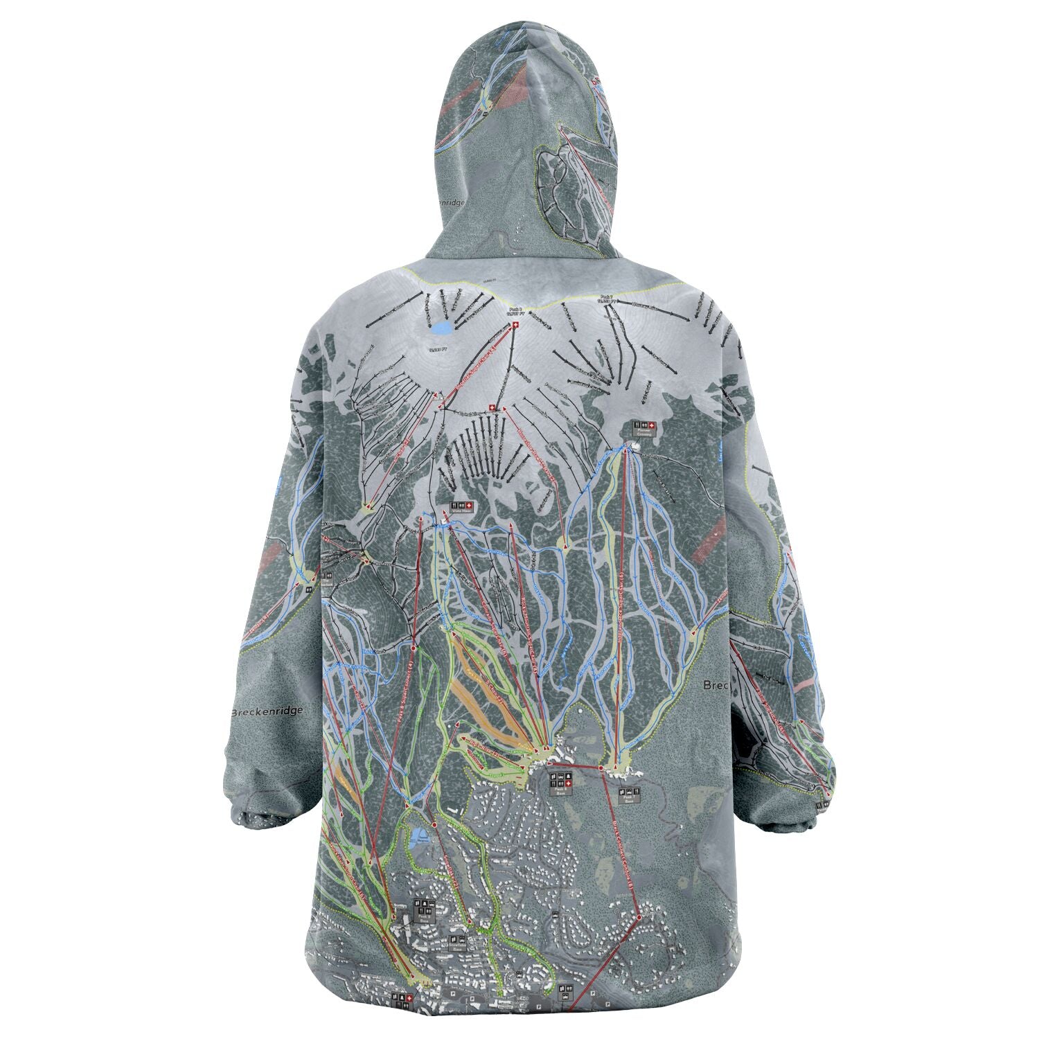 Breckenridge, Colorado Ski Trail Map - Snug Hoodie