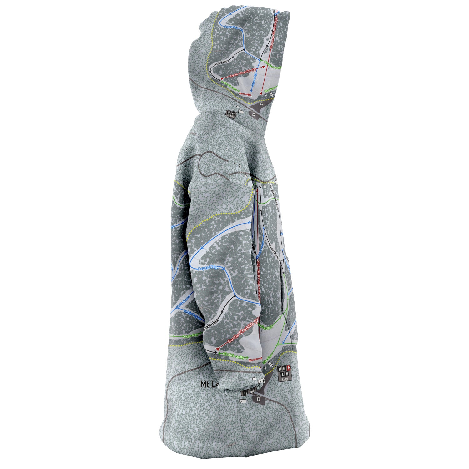 Mt Lemmon, Arizona Ski Trail Map Snug Hoodie