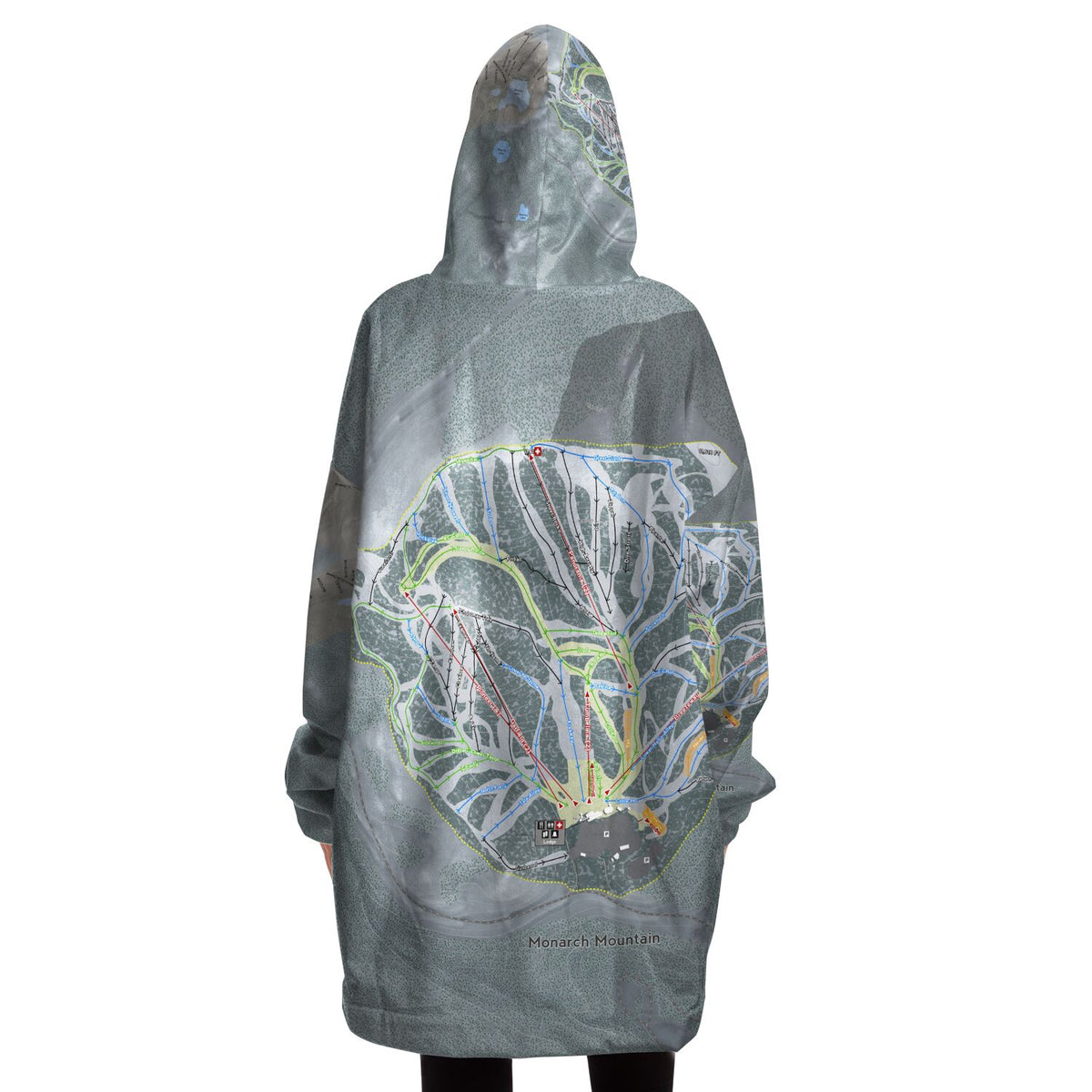 Monarch Mountain, Colorado Ski Trail Map - Snug Hoodie