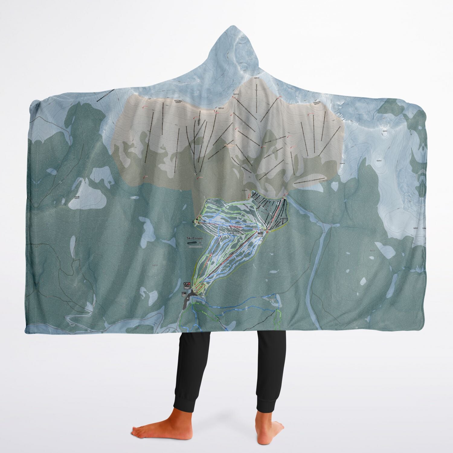 SkiCooper, Colorado Ski Trail Map - Youth Hooded Blanket