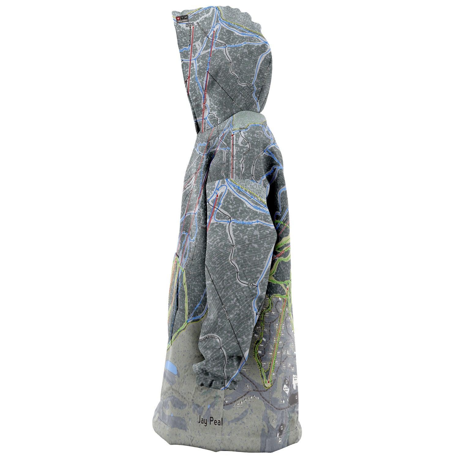 Jay Peak, Vermont Ski Trail Map - Snug Hoodie