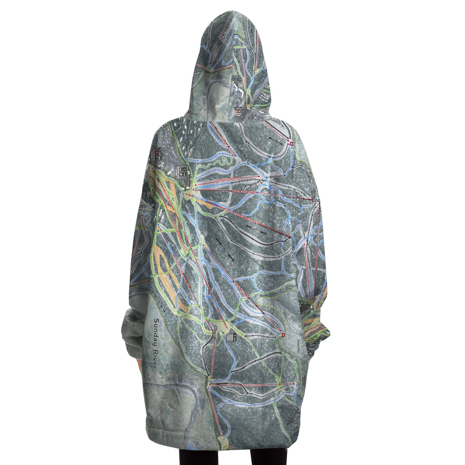 Sunday River, Maine Ski Trail Map - Snug Hoodie