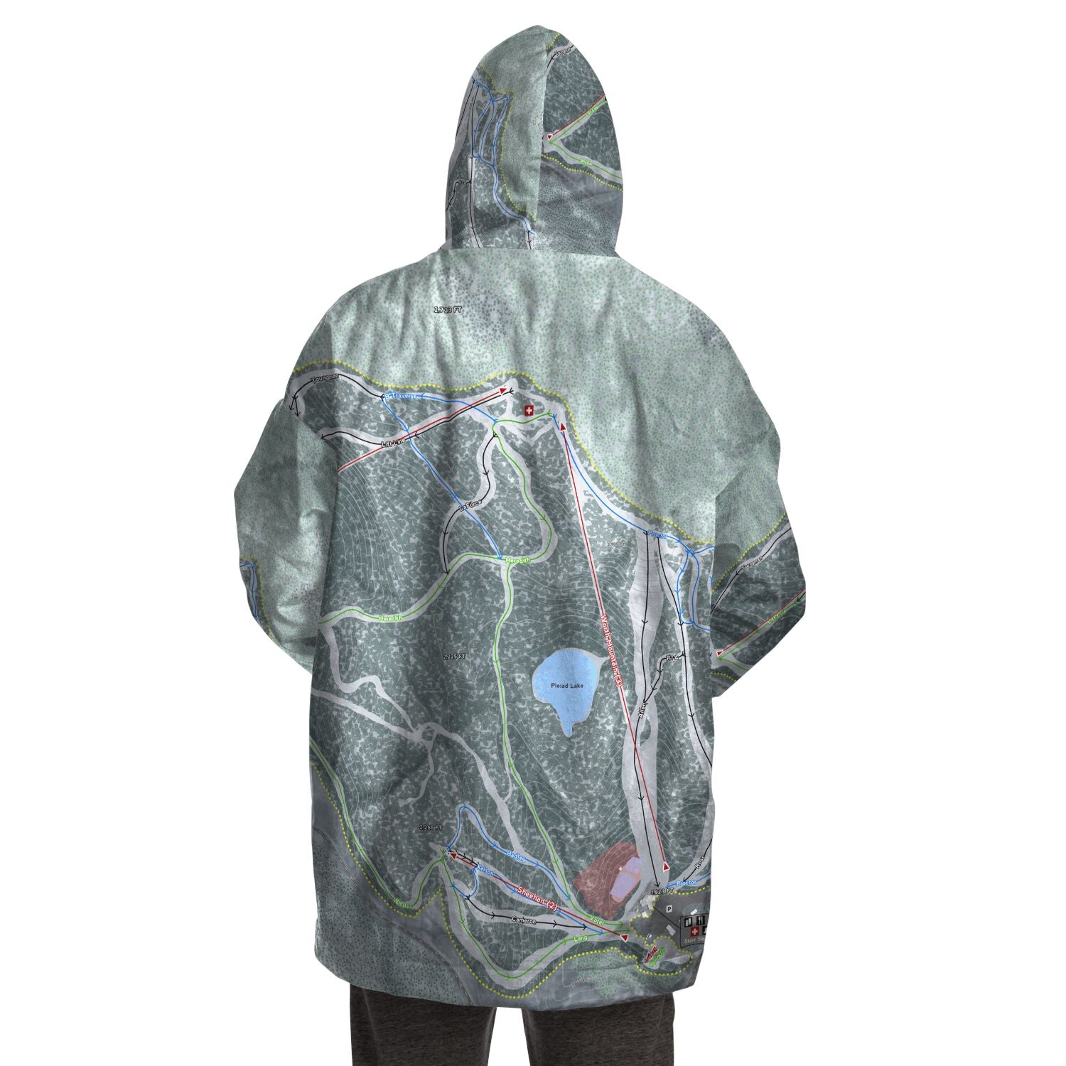 Middle Bury Snow Bowl, Vermont Ski Trail Map - Snug Hoodie