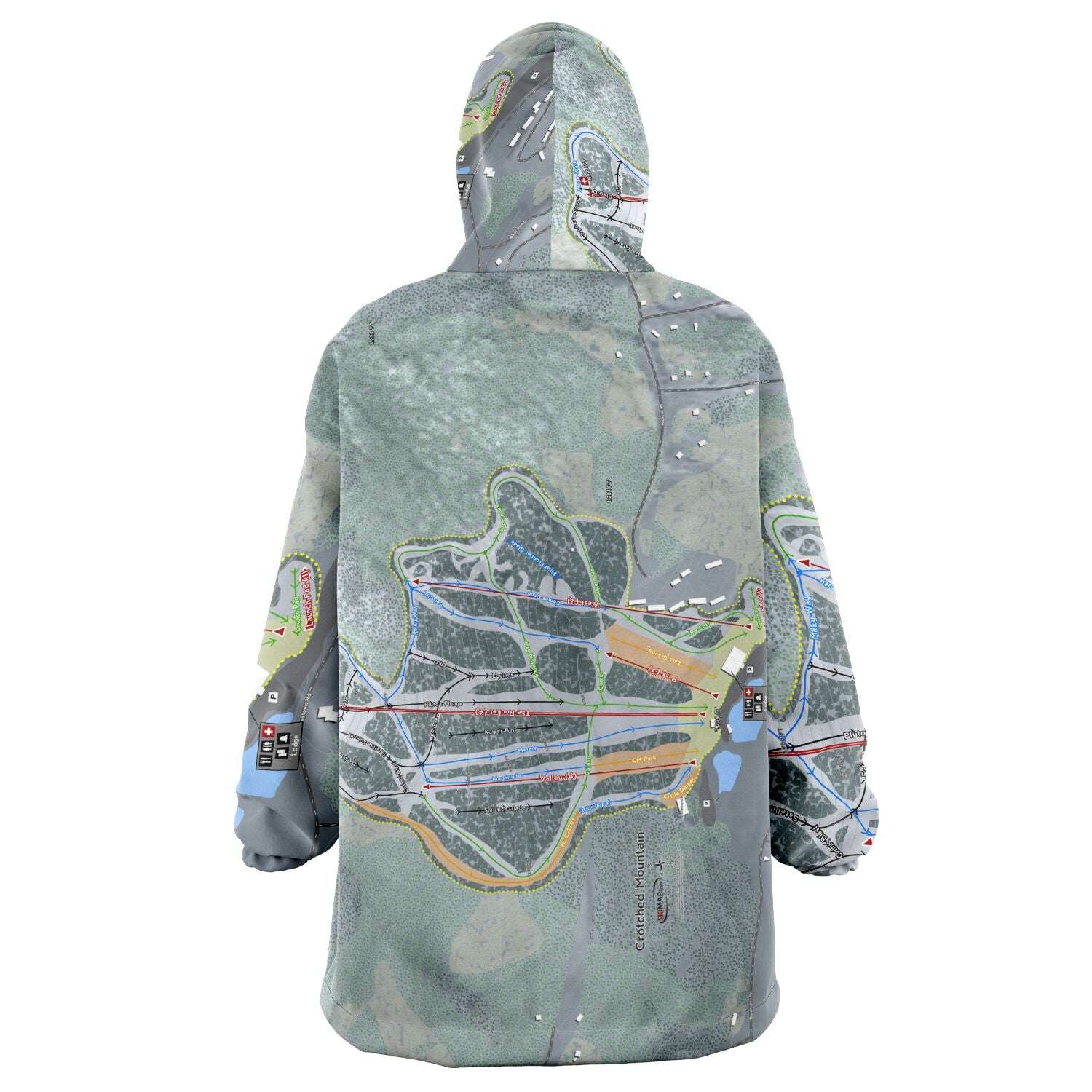 Crotched Mountain, New Hampshire Ski Trail Map - Snug Hoodie