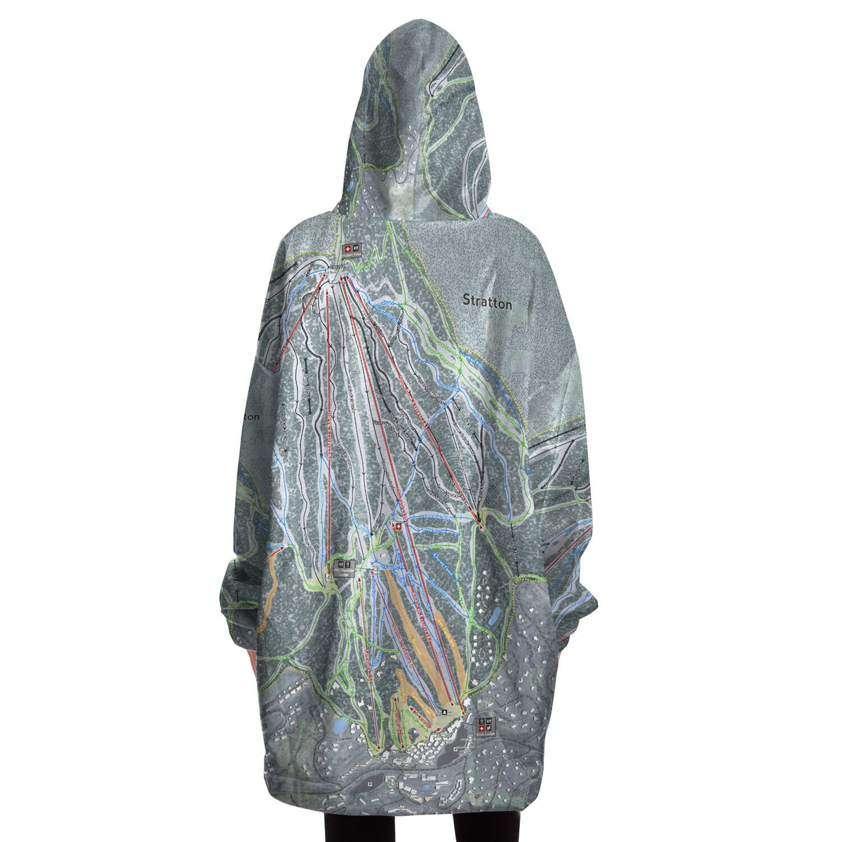 Stratton, Vermont Ski Trail Map - Snug Hoodie