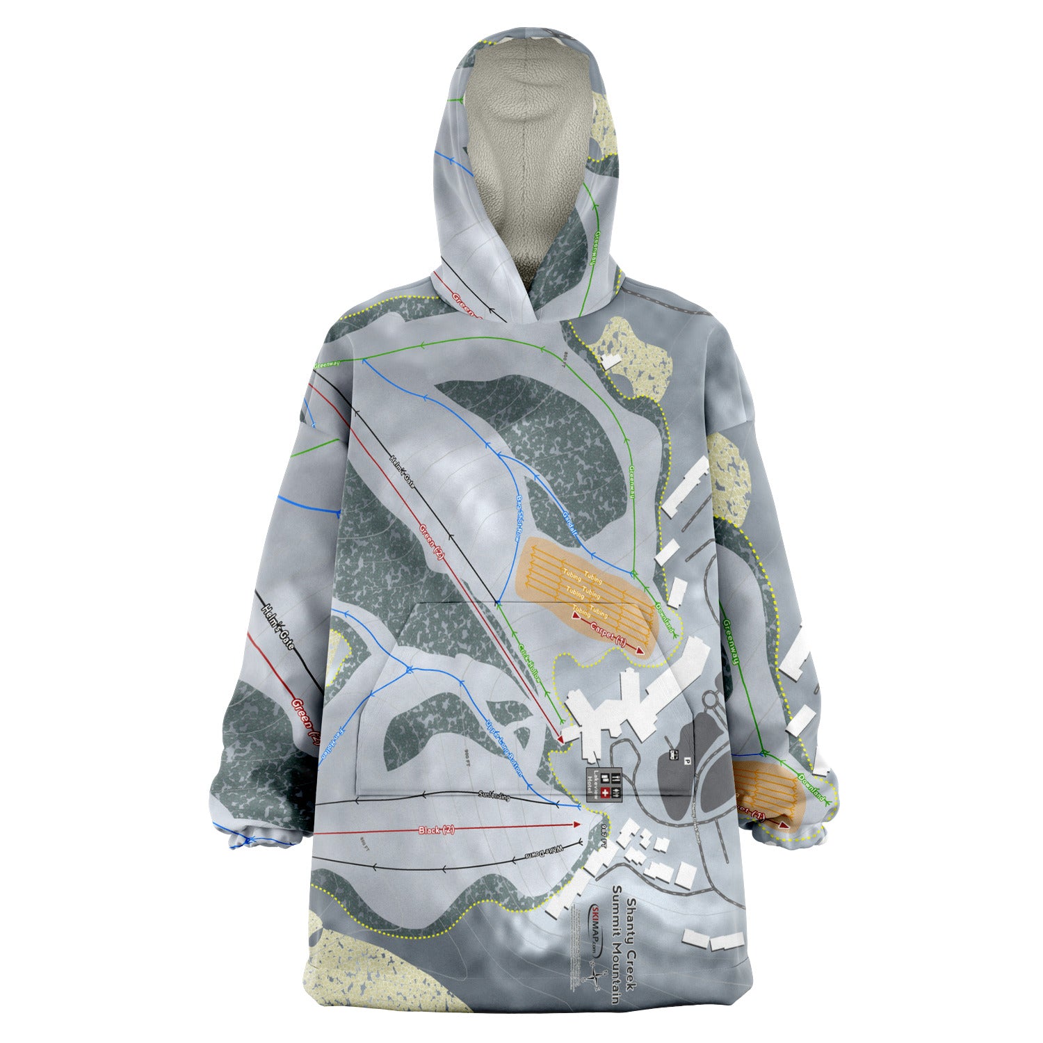 Shanty Creek Summit Mtn, Michigan Ski Trail Map - Snug Hoodie