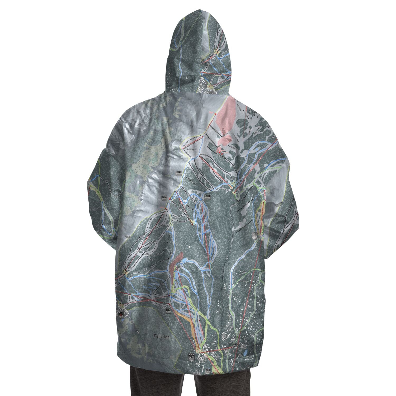 Telluride, Colorado Ski Trail Map - Snug Hoodie