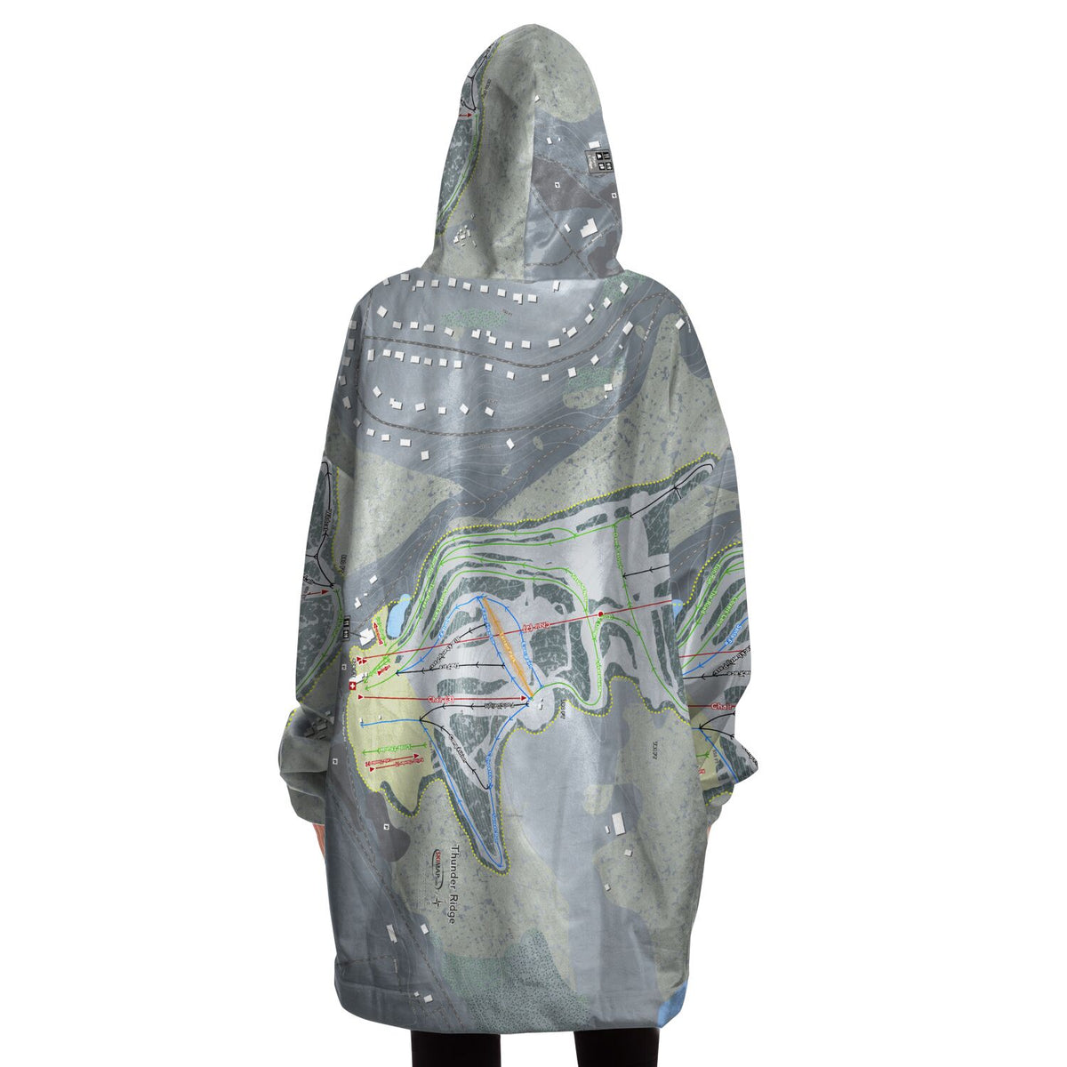 Thunder Ridge, New York Ski Trail Map Snug Hoodie