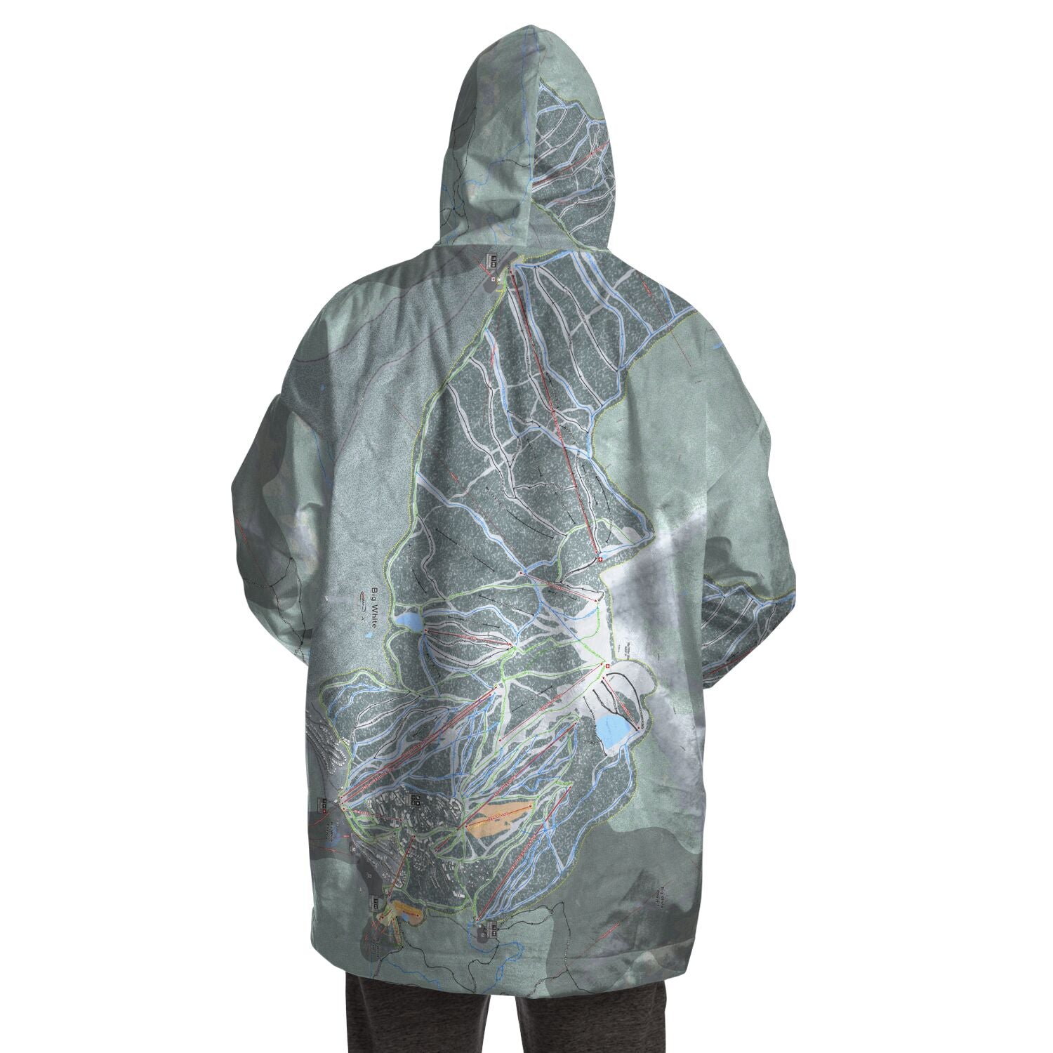 Big White, British Columbia Ski Trail Map Snug Hoodie