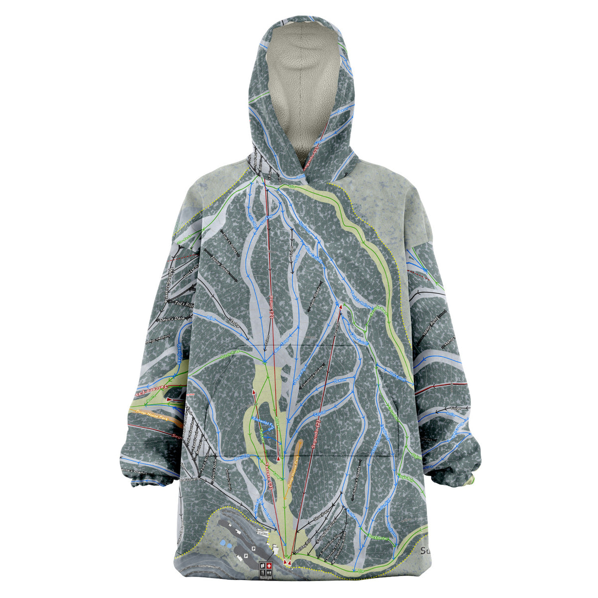 Sunlight Mountain Resort, Colorado Ski Trail Map - Snug Hoodie