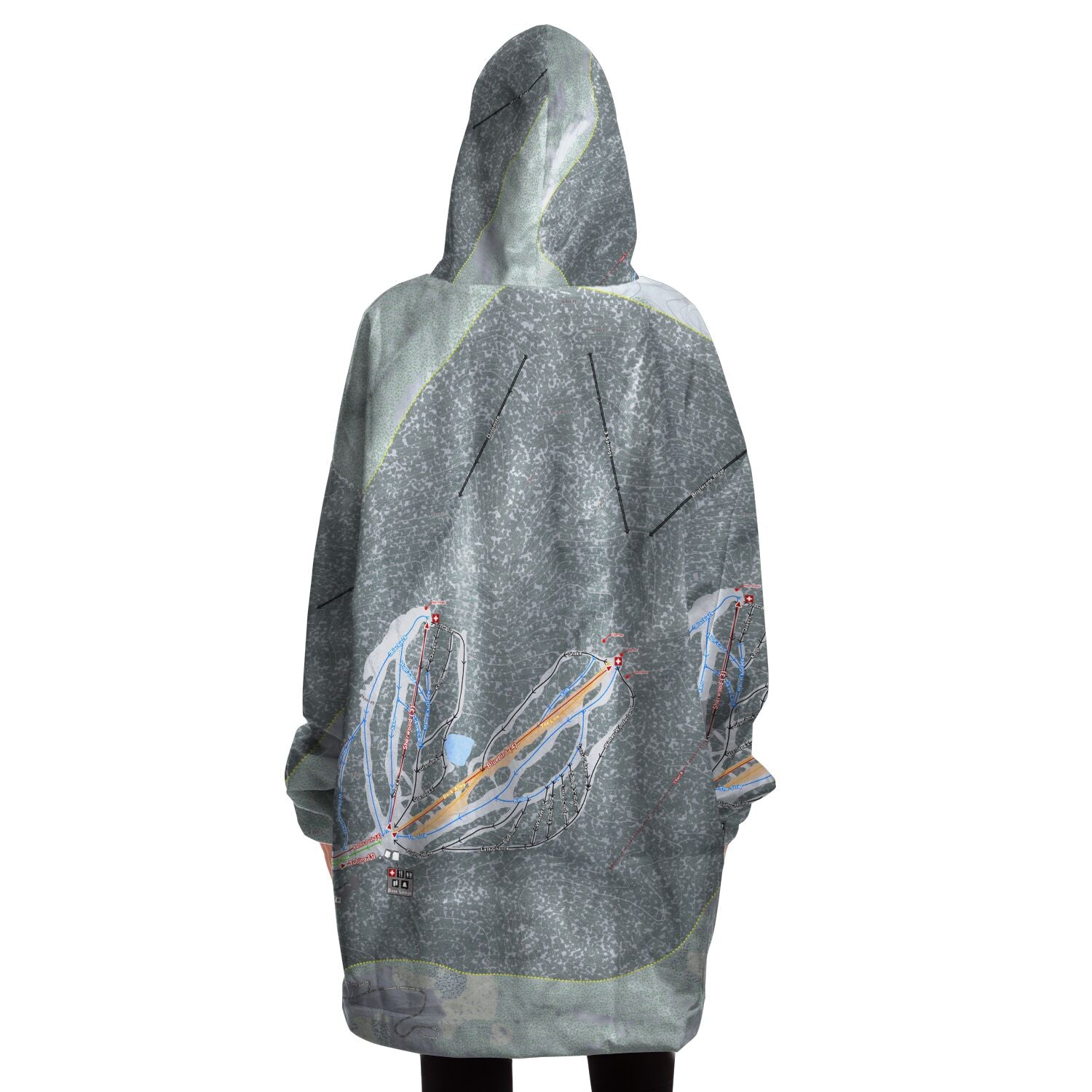 Lee Canyon, Nevada Ski Trail Map - Snug Hoodie