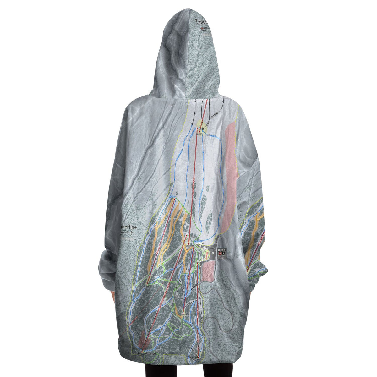 Timberline, Oregon Ski Trail Map Snug Hoodie