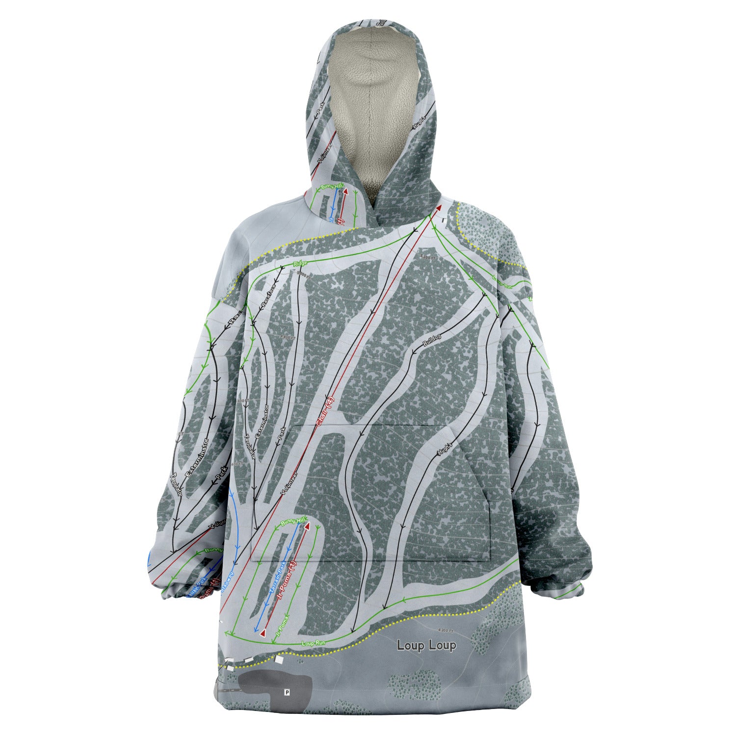 Loup Loup, Washington Ski Trail Map - Snug Hoodie