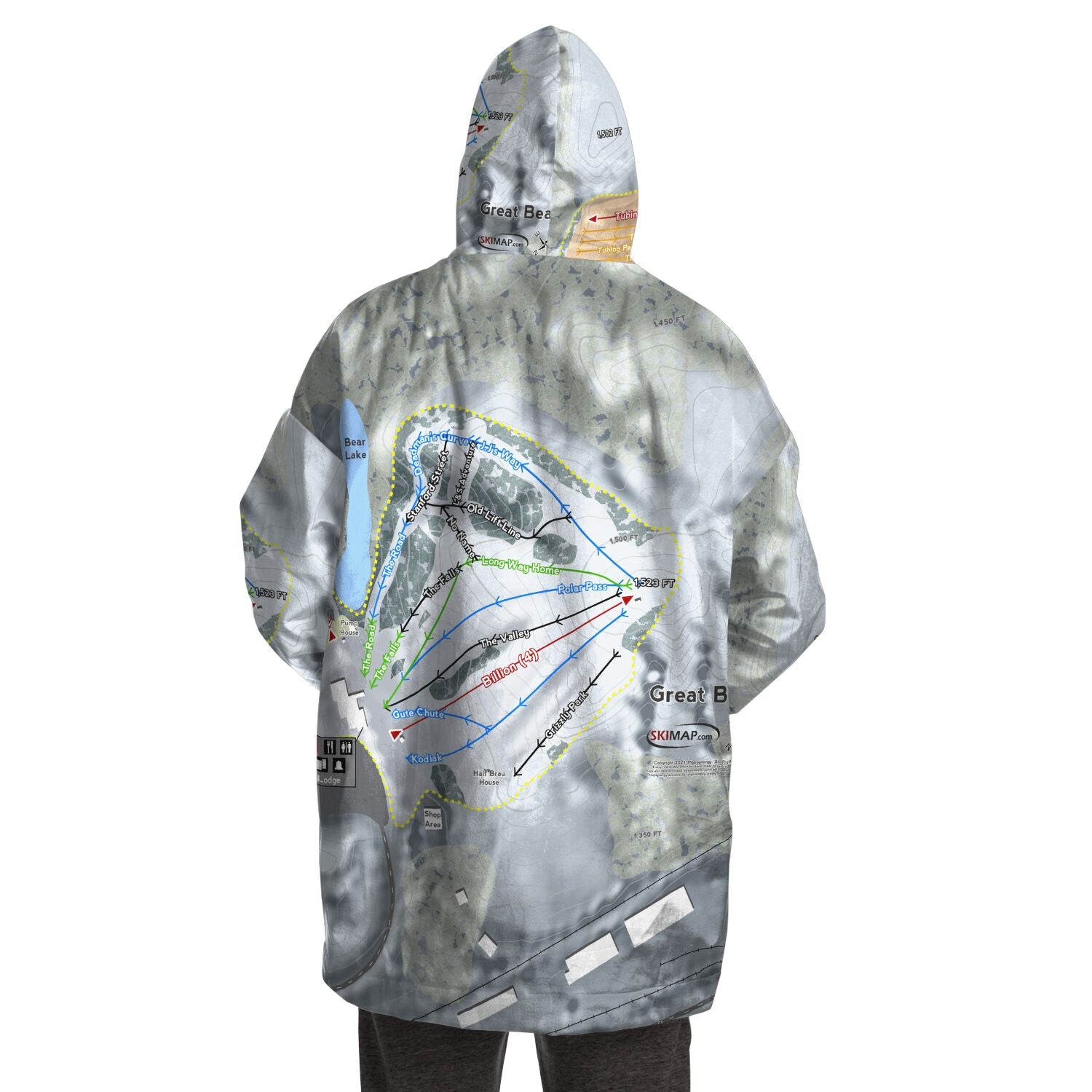 Great Bear, South Dakota Ski Trail Map - Snug Hoodie