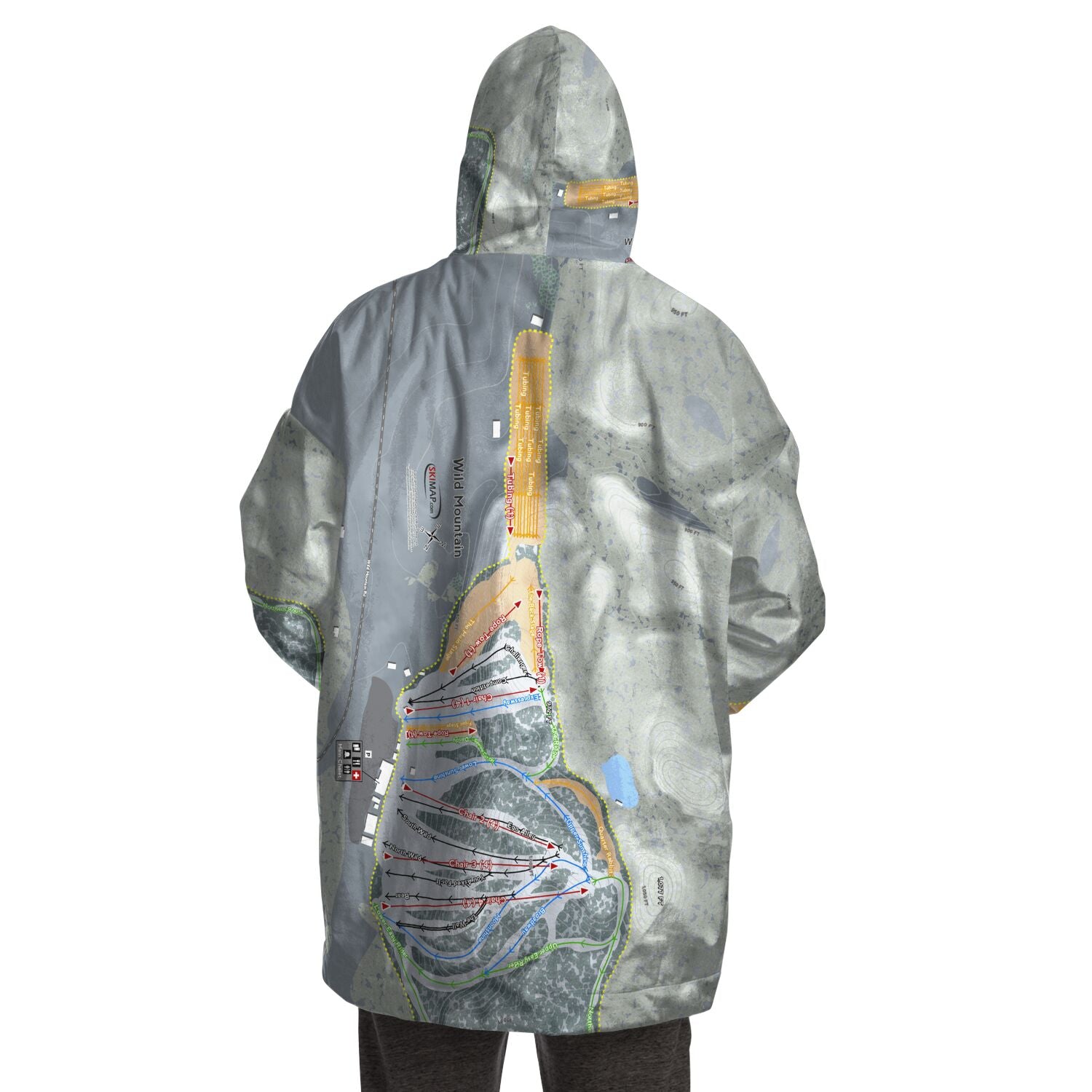 Wild Mountain, Minnesota Ski Trail Map Snug Hoodie