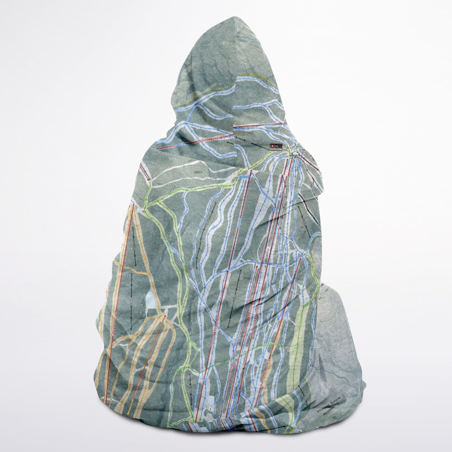 Mount Snow, Vermont Ski Trail Map - Adult Hooded Blanket