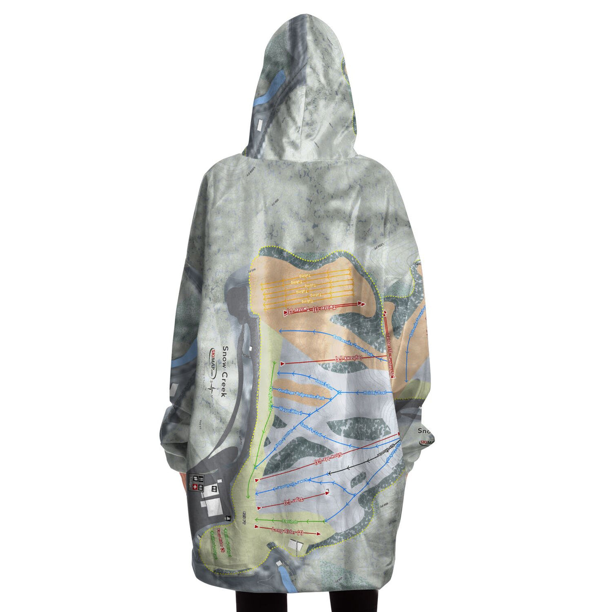 Snow Creek, Missouri Ski Trail Map Snug Hoodie