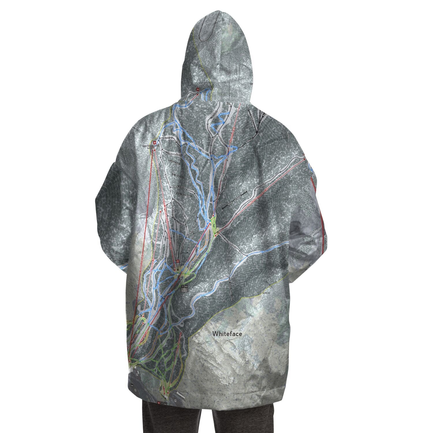 Whiteface, New York Ski Trail Map - Snug Hoodie