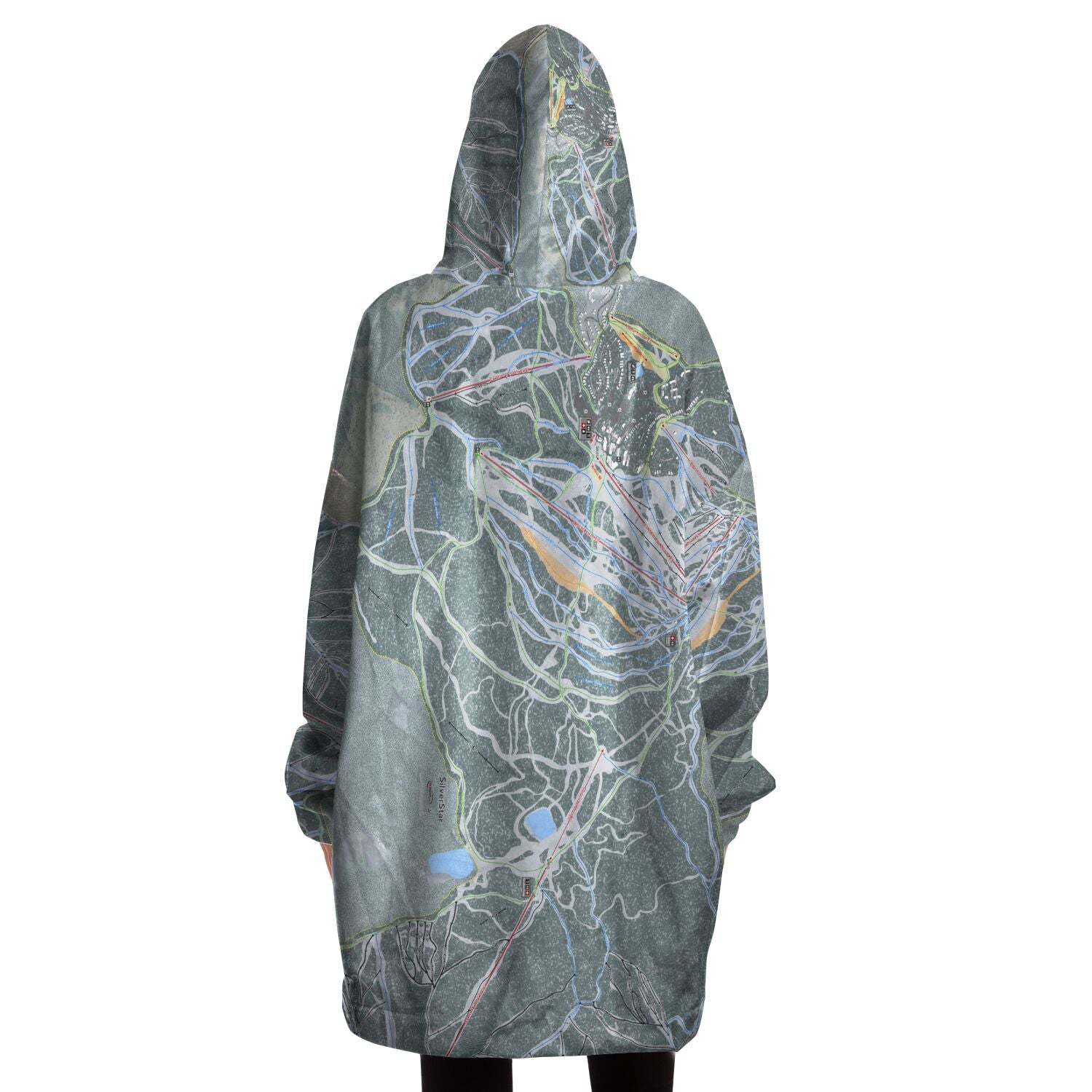 SilverStar, British Columbia Ski Trail Map Snug Hoodie