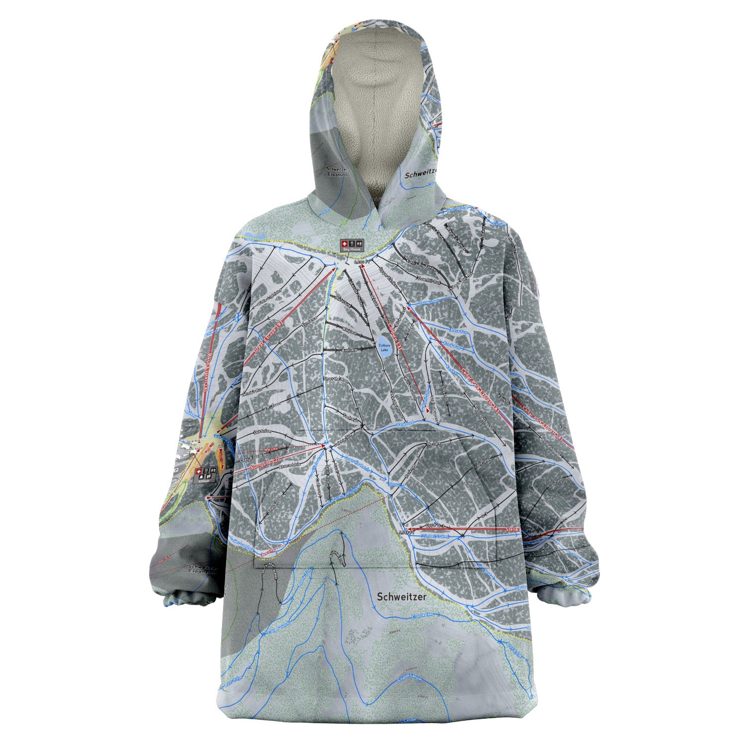 Schweitzer, Idaho Ski Trail Map - Snug Hoodie