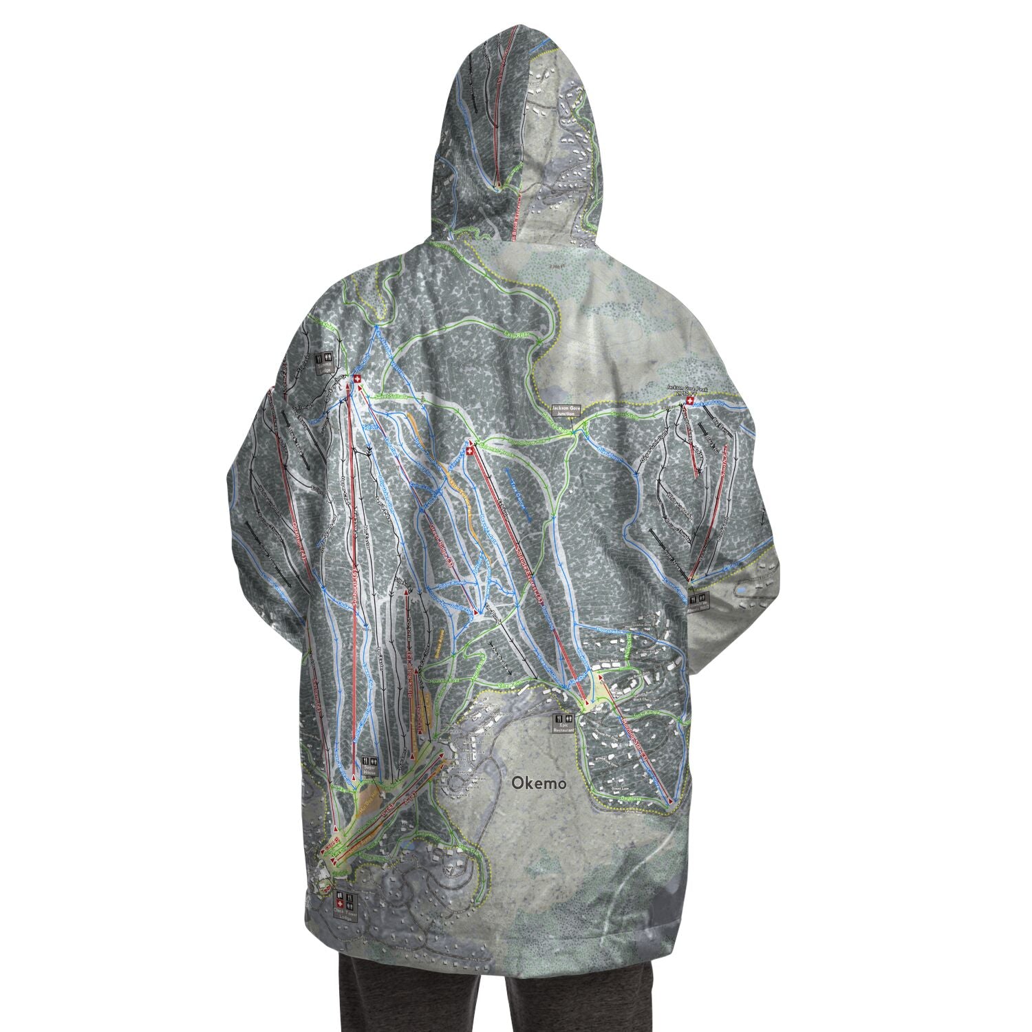 Okemo, Vermont Ski Trail Map - Snug Hoodie