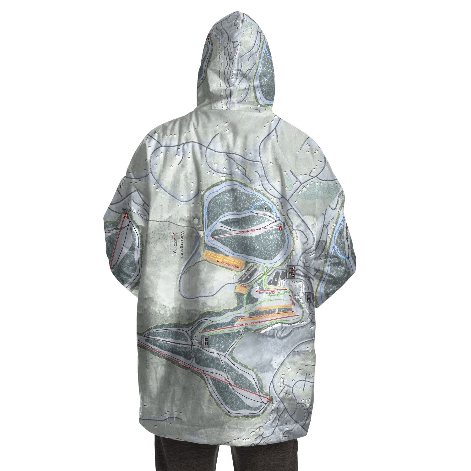 Wintergreen, Virginia Ski Trail Map - Snug Hoodie