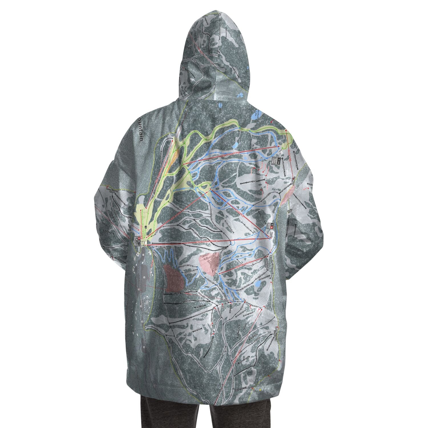 Crystal Mountain, Washington Ski Trail Map - Snug Hoodie