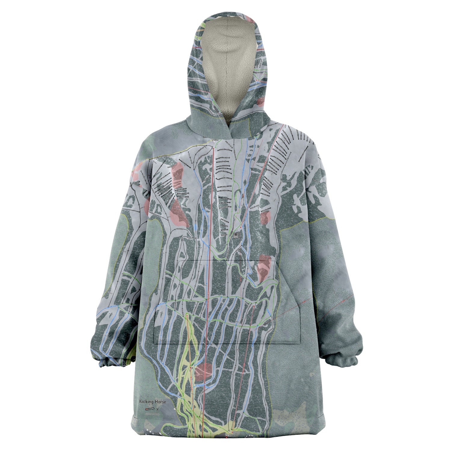 Kicking Horse, British Columbia Ski Trail Map - Snug Hoodie