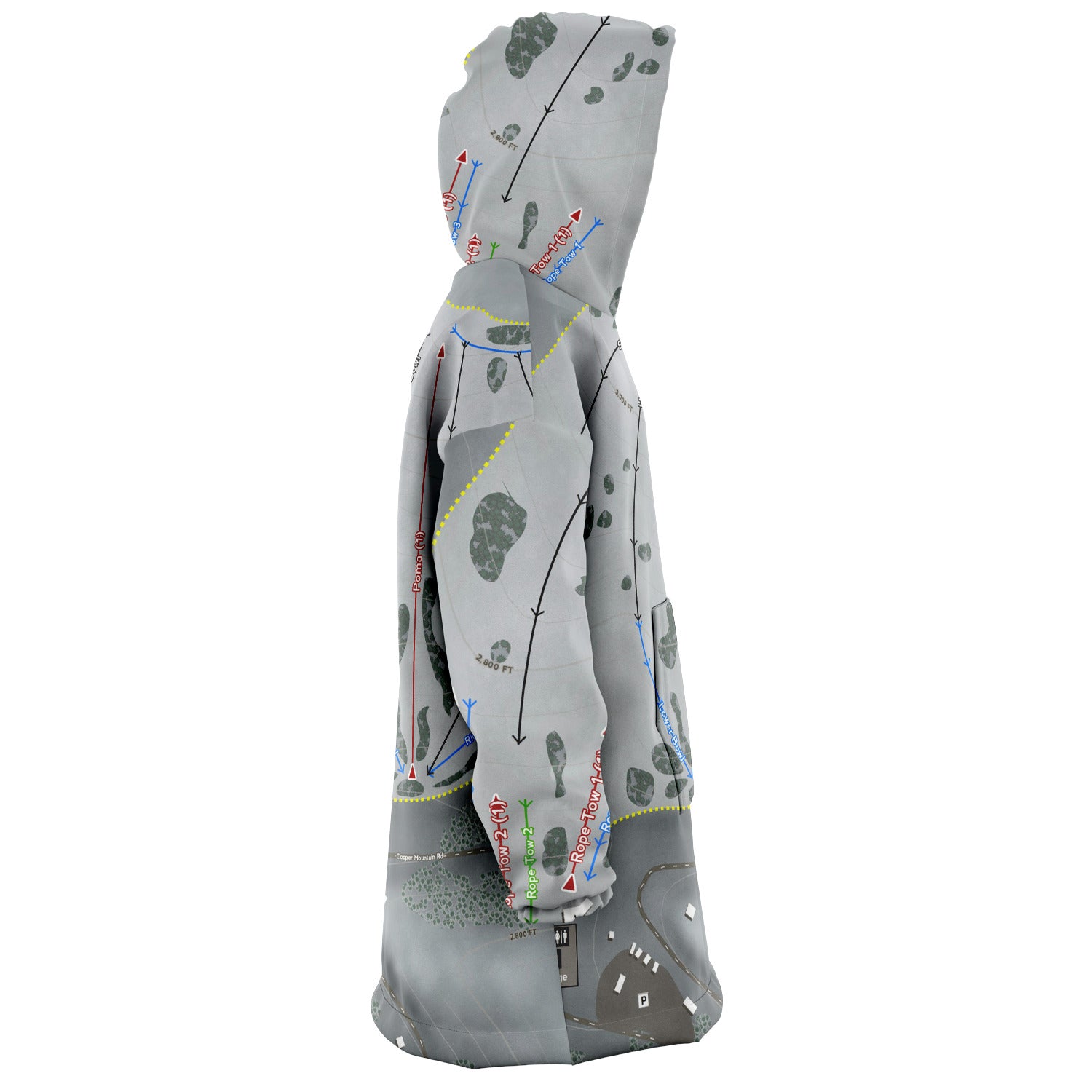 Echo Valley, Washington Ski Trail Map Snug Hoodie