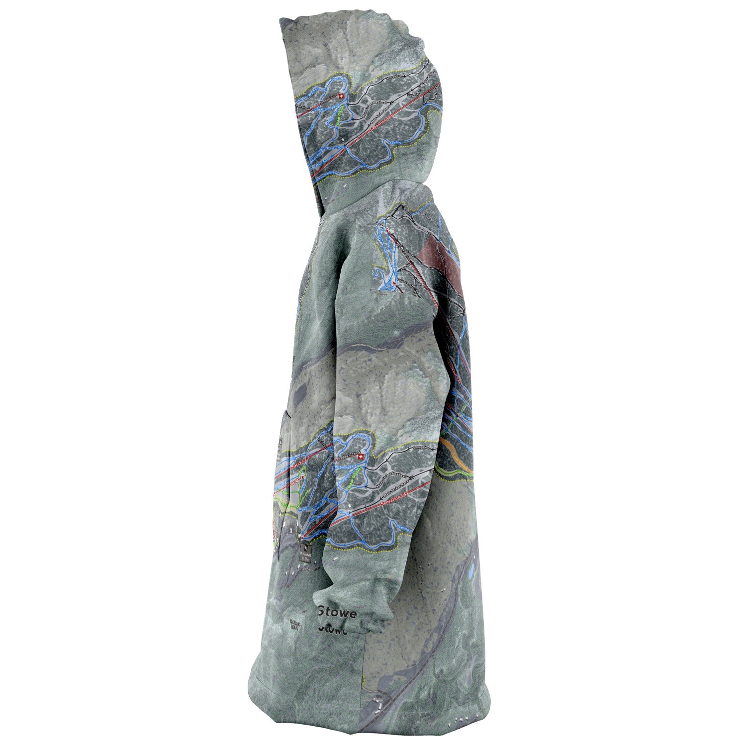 Stowe, Vermont Ski Trail Map - Snug Hoodie