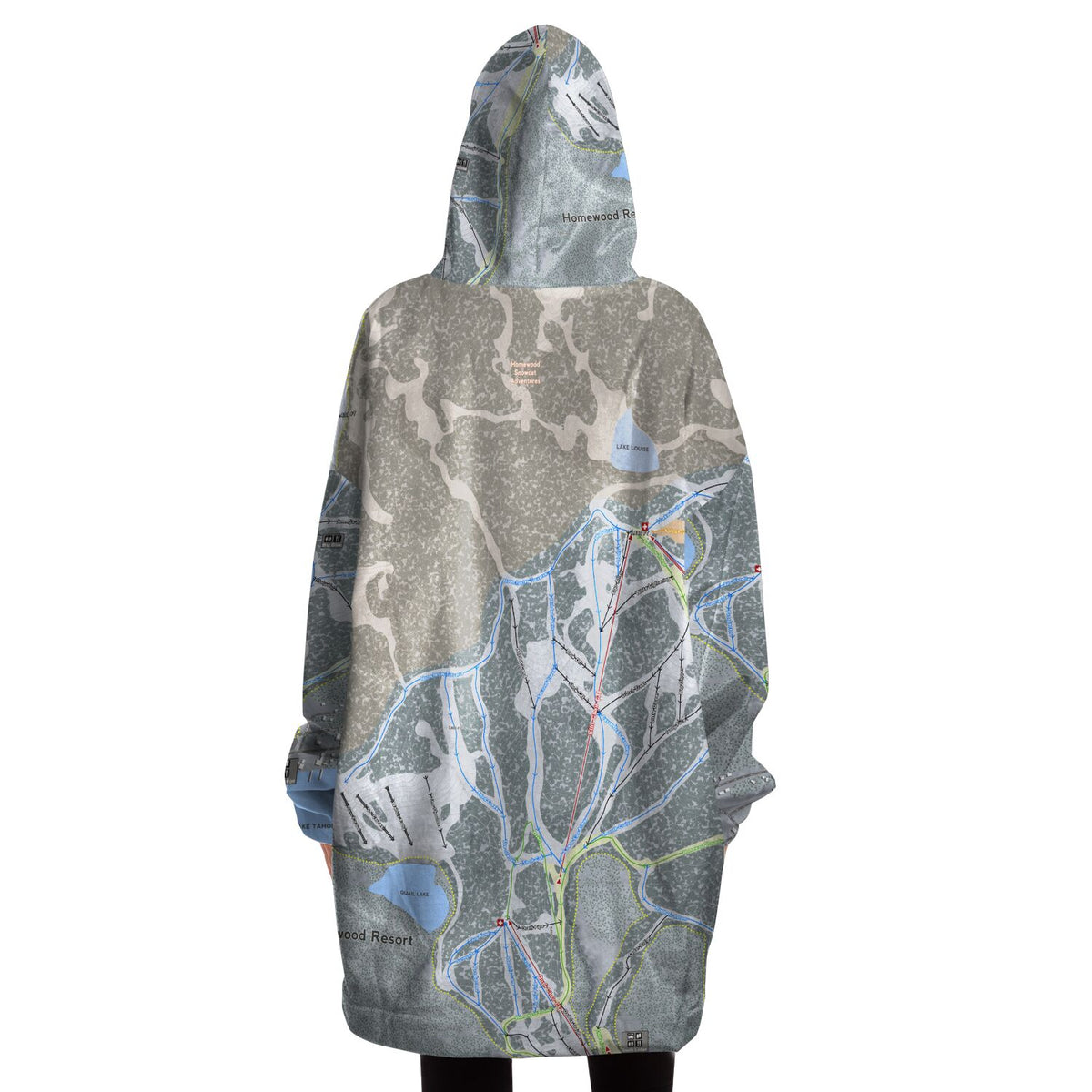 Homewood Resort, California Ski Trail Map - Snug Hoodie