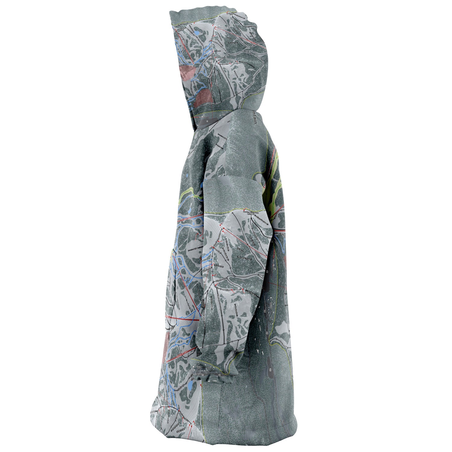 Crystal Mountain, Washington Ski Trail Map - Snug Hoodie