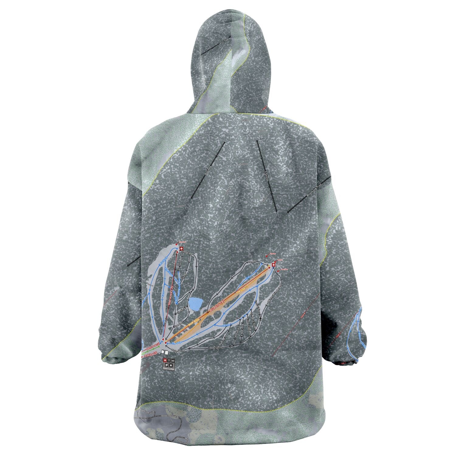 Lee Canyon, Nevada Ski Trail Map - Snug Hoodie