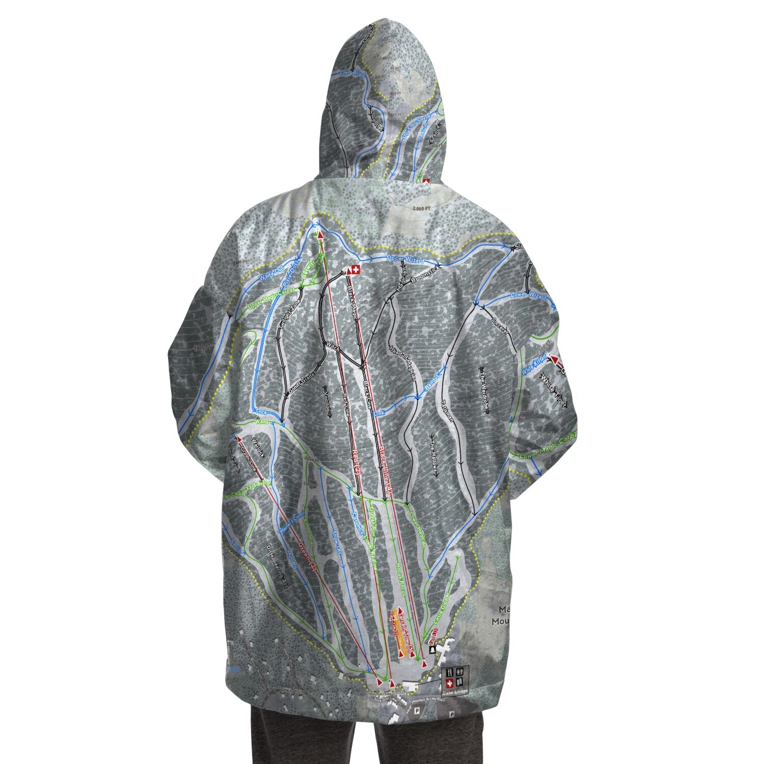 Magic Mountain, Vermont Ski Trail Map - Snug Hoodie