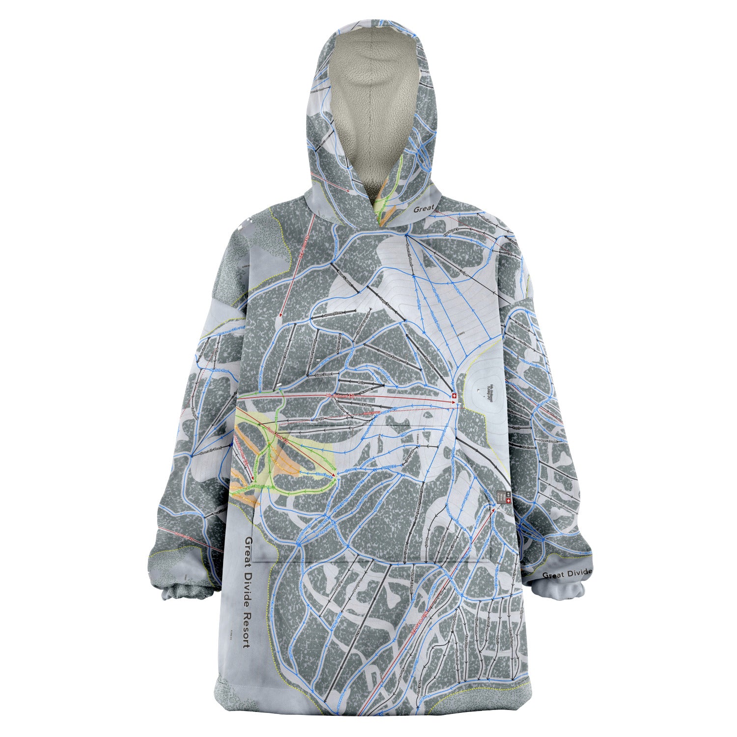 Great Divide, Montana Ski Trail Map - Snug Hoodie