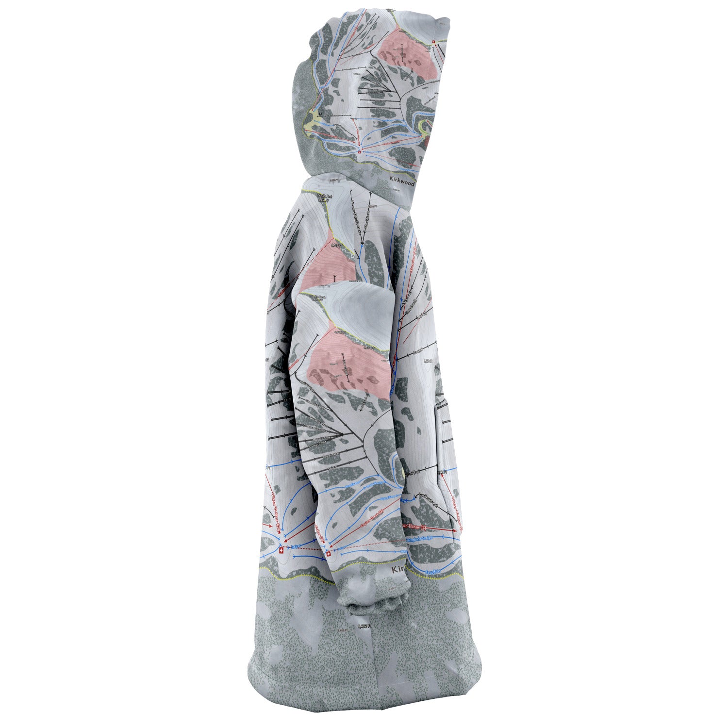 Kirkwood, California Ski Trail Map - Snug Hoodie