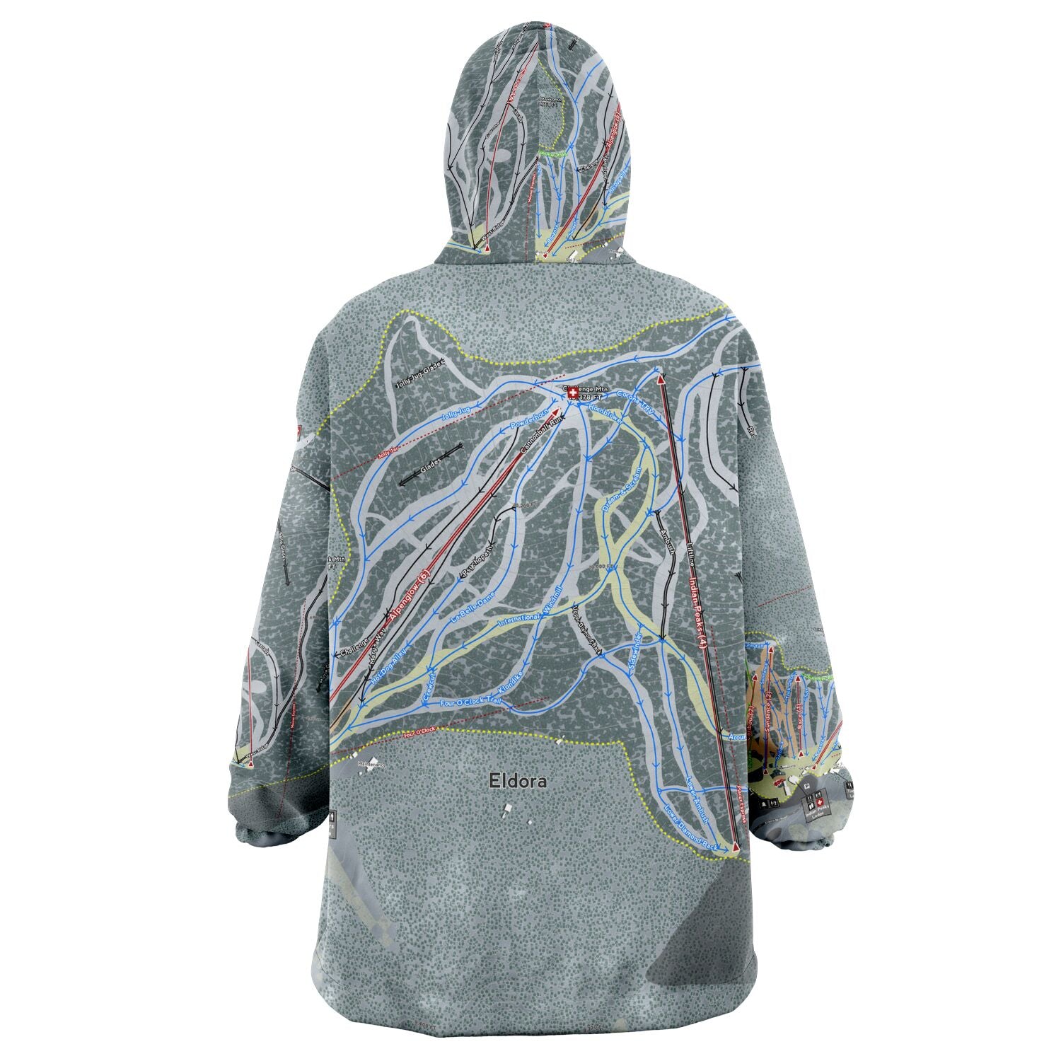 Eldora, Colorado Ski Trail Map - Snug Hoodie