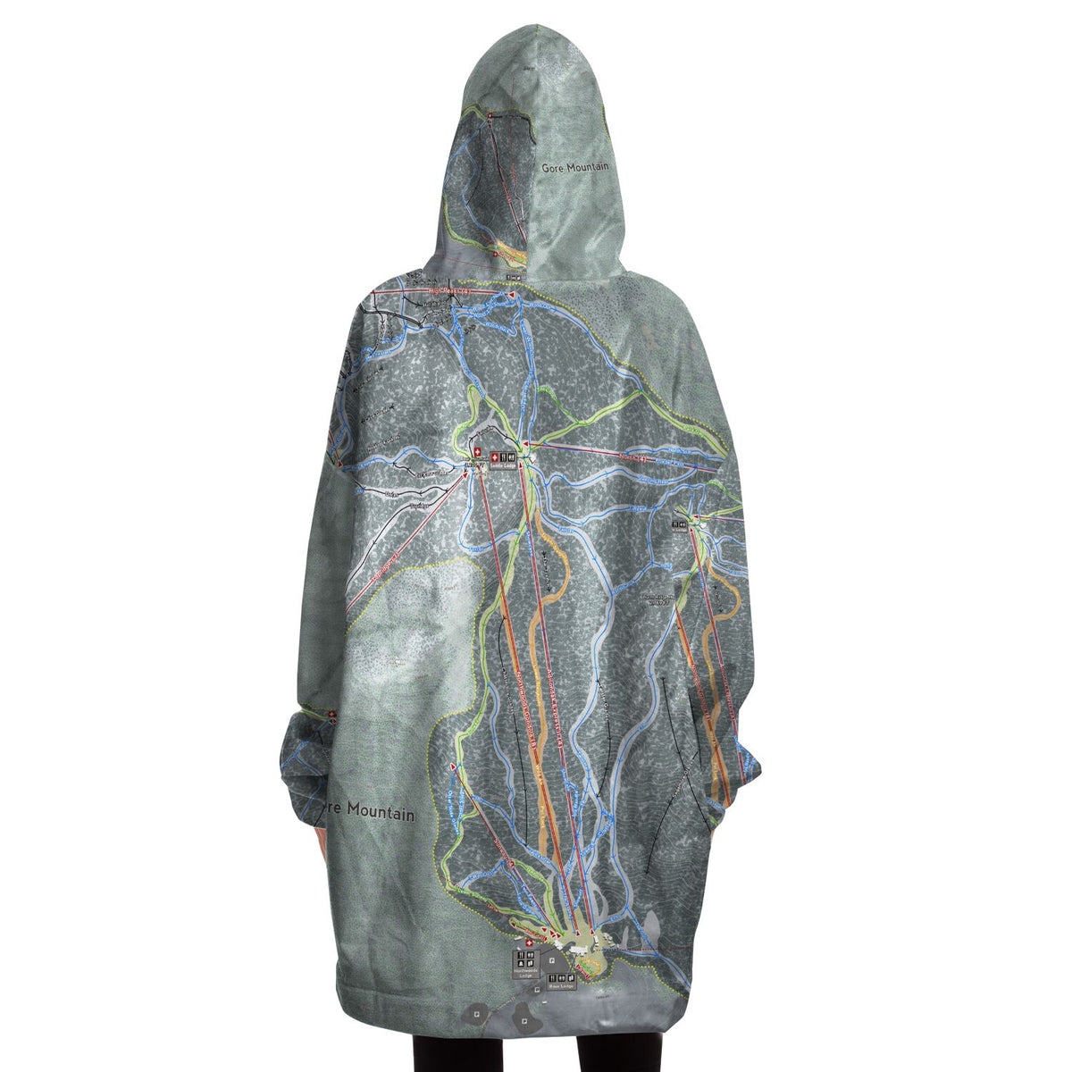 Gore Mountain, New York Ski Trail Map - Snug Hoodie